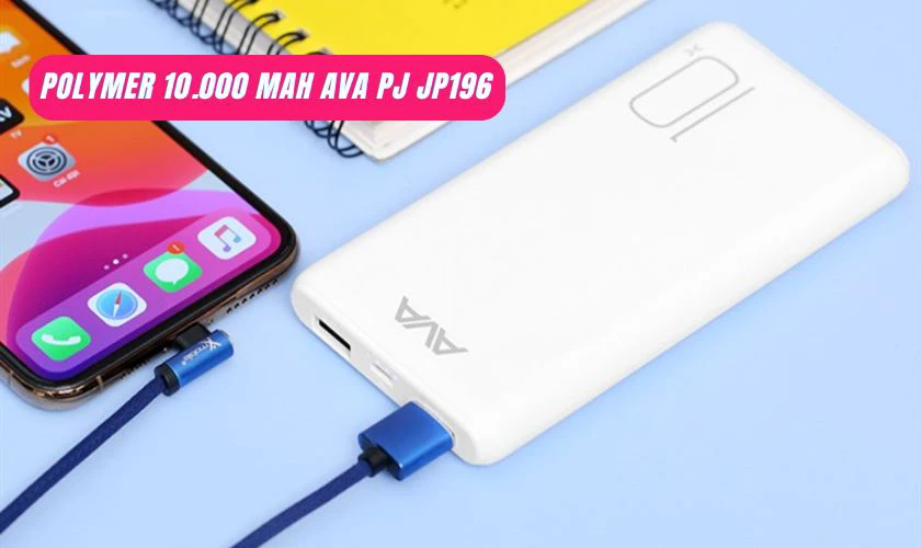 Sạc dự ph&ograve;ng Polymer 10.000 mAh AVA PJ JP196