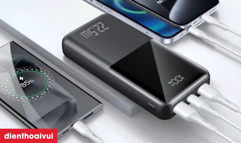 Sạc dự ph&ograve;ng Trusmi Digital 20.000Mah PD 22.5w PB03 hiệu suất cao nạp sạc nhanh