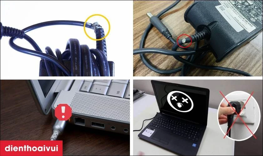 tại sao kh&ocirc;ng n&ecirc;n d&ugrave;ng sạc laptop khi đ&atilde; bị hư