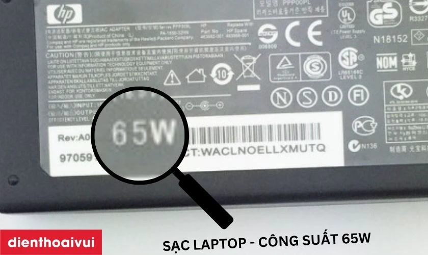 tra th&ocirc;ng số kỹ thuật sạc laptop