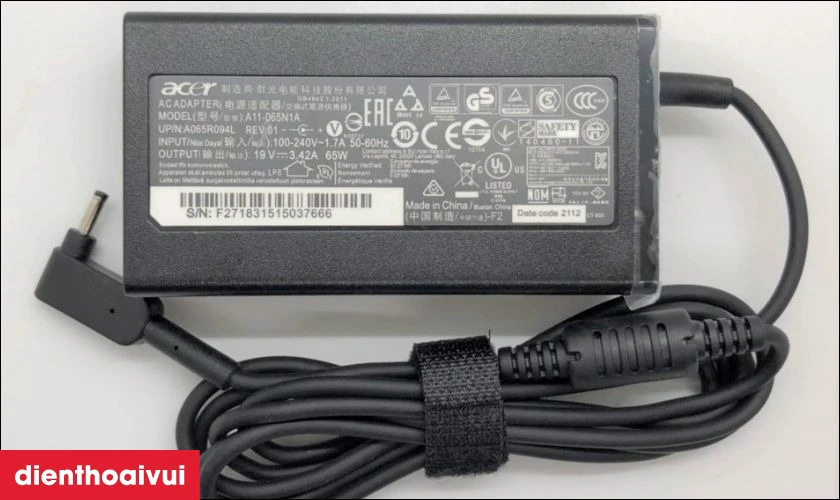 Sạc laptop Acer 3.42A 65W hiệu suất cao, sạc an to&agrave;n