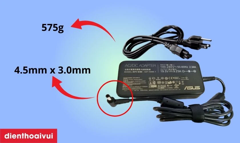 Th&ocirc;ng số kỹ thuật sạc laptop Asus 19.5V 9.23A 180W đầu kim nhỏ