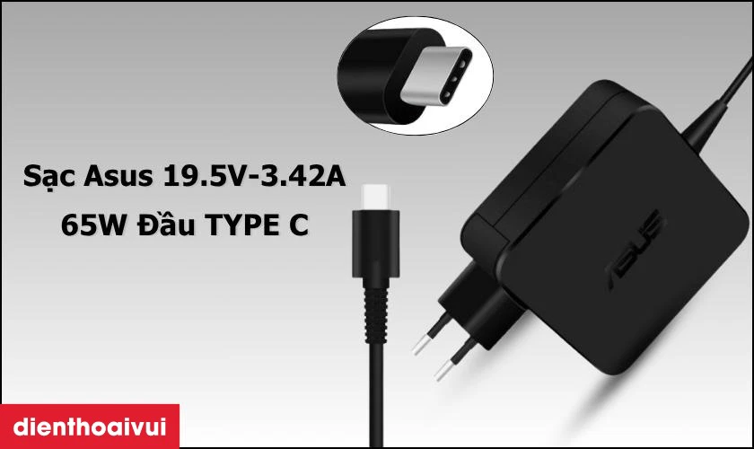 Th&ocirc;ng tin chi tiết về sạc laptop Asus 19.5V-3.42A 65W Đầu TYPE C