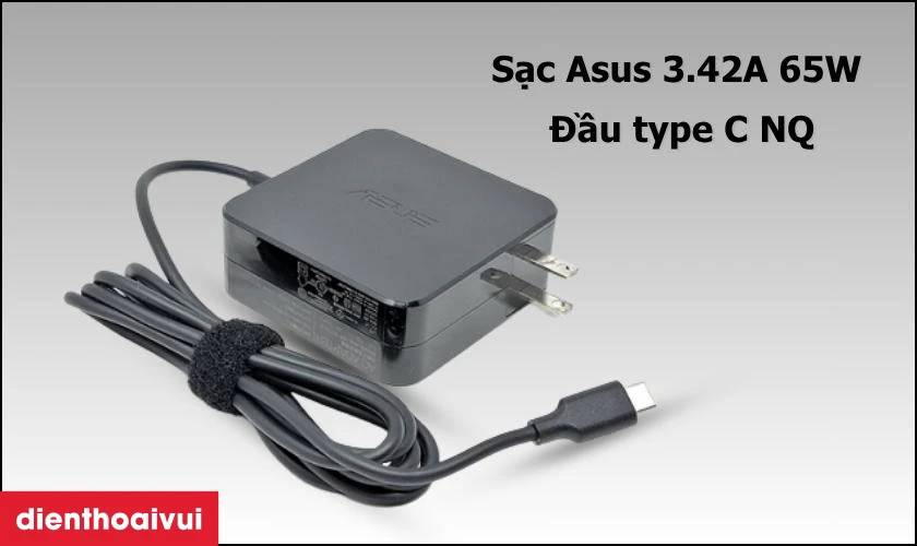 Th&ocirc;ng tin chi tiết về sạc laptop Asus 3.42A 65W - Đầu type C NQ&nbsp;