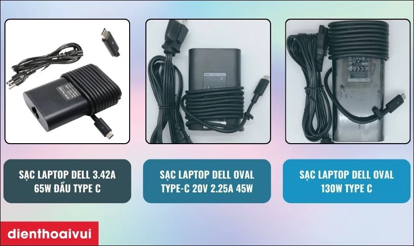 So s&aacute;nh sạc laptop Dell 3.42A 65W đầu type C với c&aacute;c sản phẩm tương tự