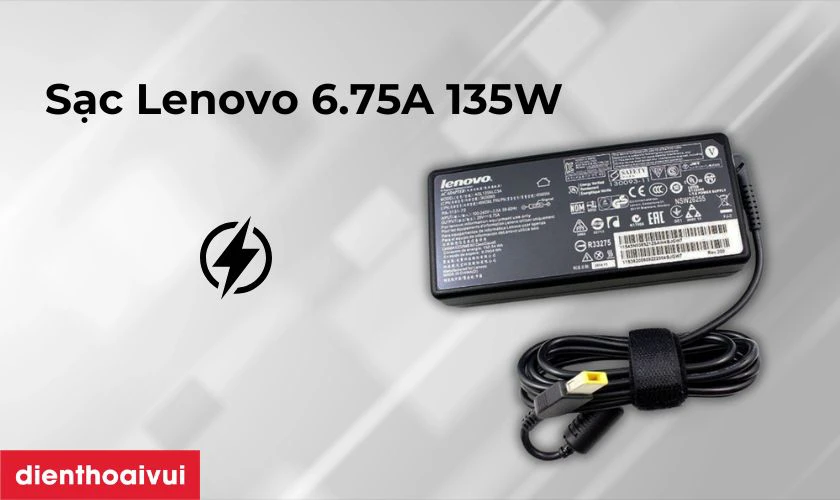 M&ocirc; tả sản phẩm sạc laptop Lenovo 6.75A 135W