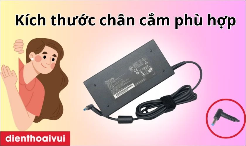 Kích thước chân cắm sạc MSI phù hợp