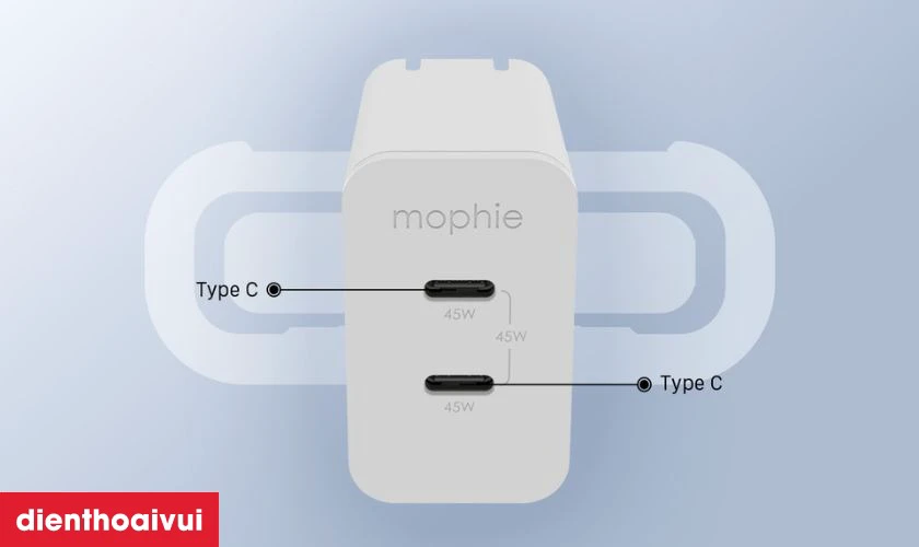 Hỗ trợ 2 cổng sạc USB-C tiện lợi