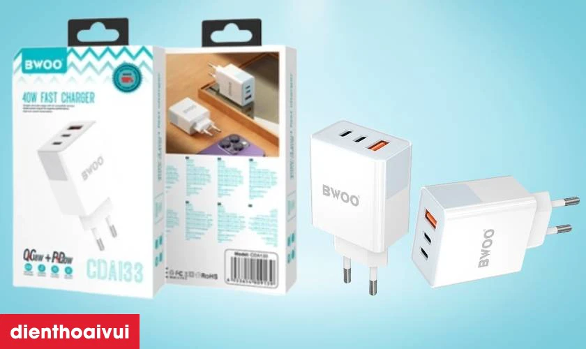Hướng dẫn chọn v&agrave; sử dụng sạc nhanh BWOO 3 cổng