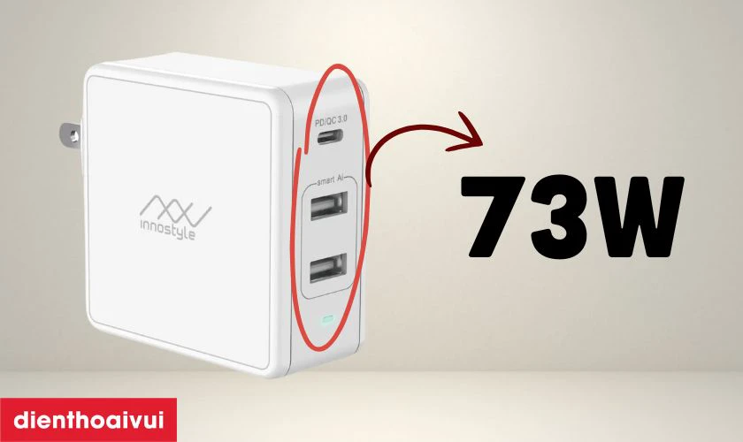 C&ocirc;ng suất sạc nhanh 73W