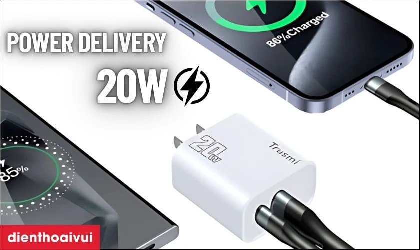 C&ocirc;ng suất sạc đa năng 20W với PD th&ocirc;ng minh