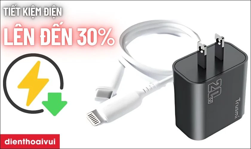 Nhờ c&ocirc;ng nghệ GaN, củ sạc c&oacute; thể giảm ti&ecirc;u thụ điện năng l&ecirc;n đến 30%