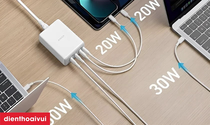 Sản phẩm sạc nhiều cổng có công suất tối đa bao nhiêu?