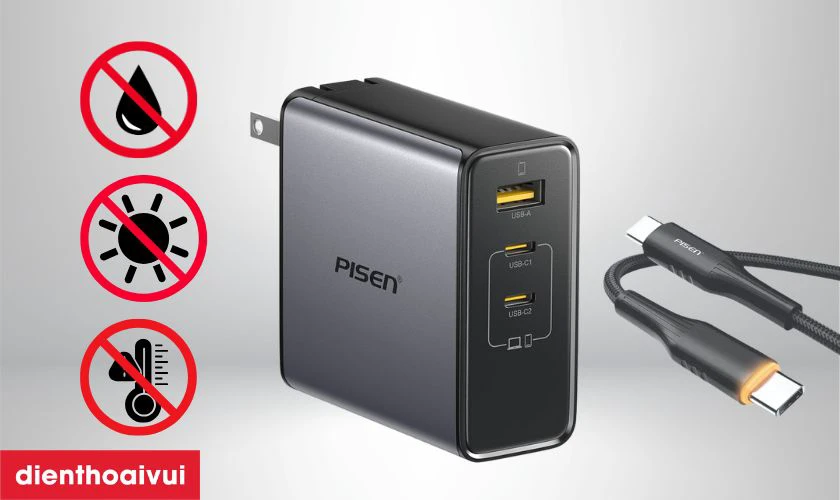 Hướng dẫn chọn v&agrave; sử dụng sạc Pisen Bolt Pro 140W 2C1A Gan Fast k&egrave;m c&aacute;p Type-C to Type-C