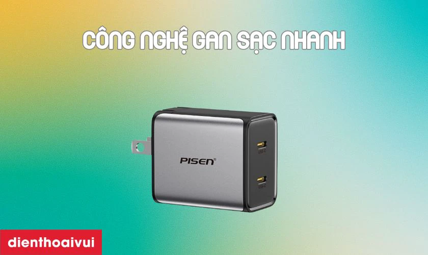 Sạc Pisen Bolt Utility 45W 2C Gan Fast sở hữu c&ocirc;ng nghệ GaN