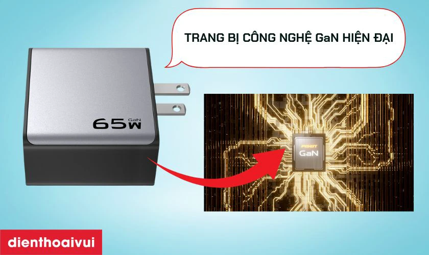 Ứng dụng c&ocirc;ng nghệ b&aacute;n dẫn GaN, Pisen Bolt Utility 65W đạt hiệu suất sạc cao