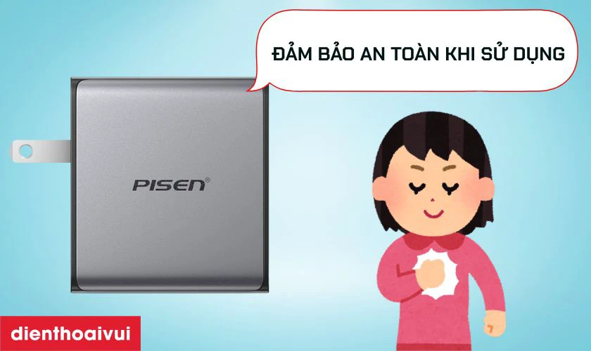 Pisen Bolt Utility 65W c&ograve;n được trang bị nhiều t&iacute;nh năng an to&agrave;n