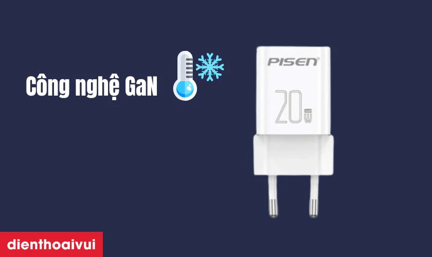 Pisen Quick - Vivid 20W 1C1A GaN EU CL 1200 l&agrave; thiết bị sạc nhanh hiện đại