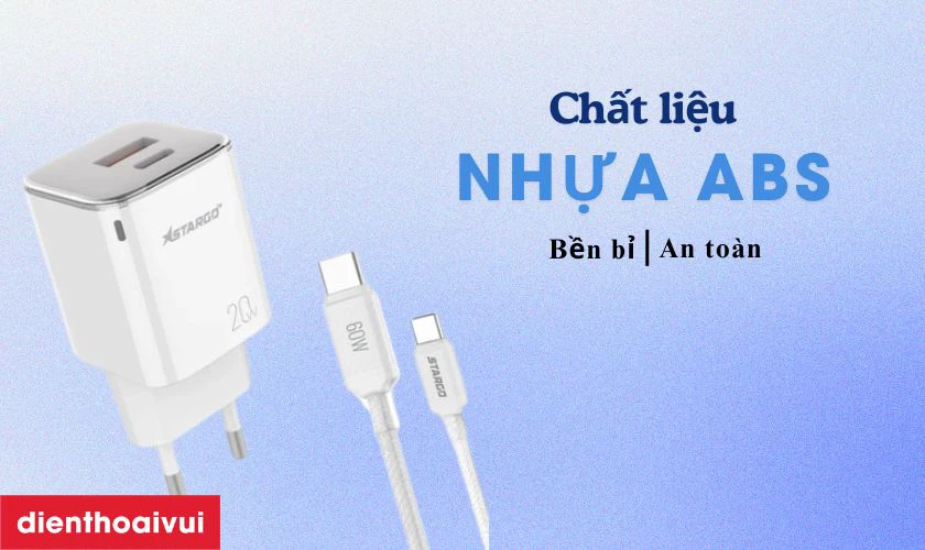 Sạc StarGO Onelink 1C1A 20W k&egrave;m c&aacute;p C-C CC201 nhỏ gọn, bền bỉ