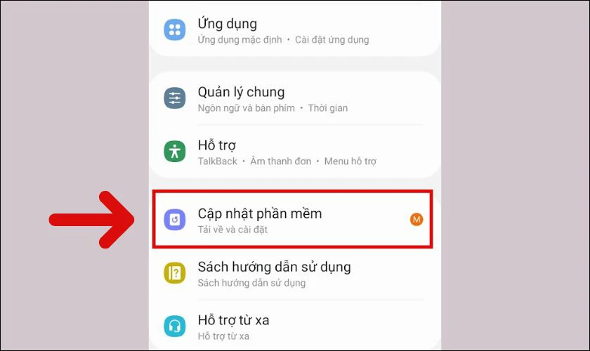 Cập nhật phần mềm mới cho điện thoại Samsung