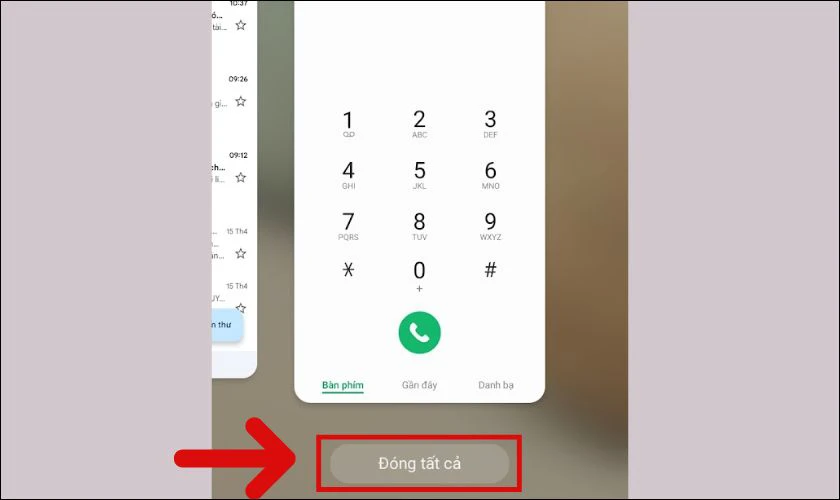Bạn nhấn nút Đóng tất cả ở phía dưới ứng dụng