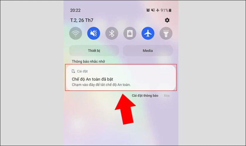 Tắt Safe Mode đơn giản với nút tăng giảm âm lượng