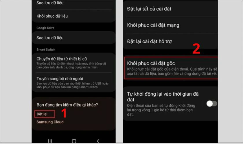Khôi phục lại cài đặt gốc cho điện thoại bị lỗi