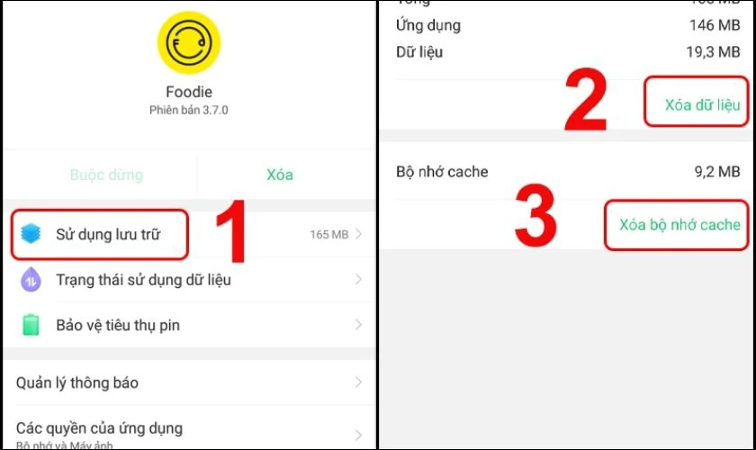 Chọn Lưu trữ để kiểm tra dung lượng còn trống và xóa những dữ liệu không cần thiết nếu bộ nhớ lưu trữ gần đầy
