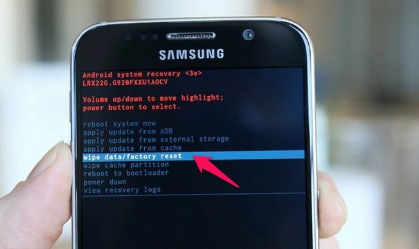 Reboot system để thử khởi động lại khi Samsung bị treo logo