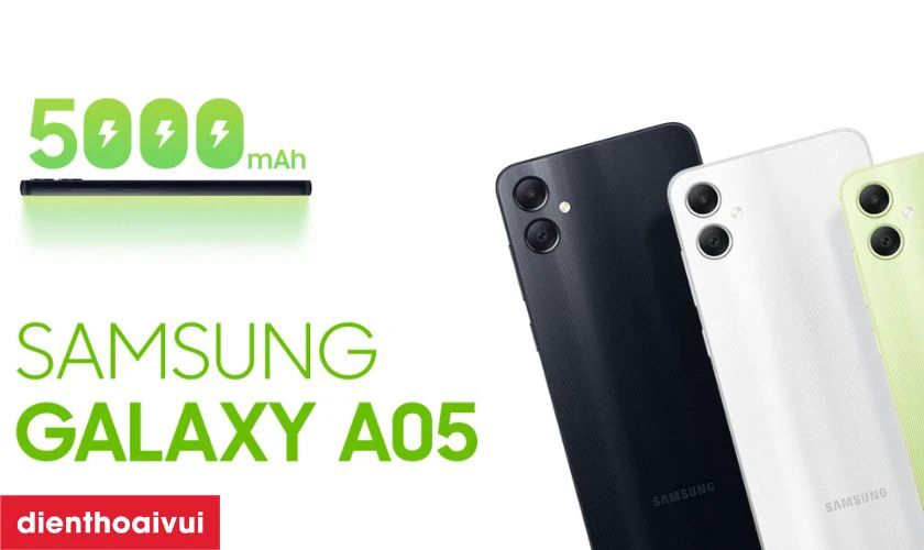 Samsung Galaxy A05 4GB 64GB được trang bị vi&ecirc;n pin 5000mAh