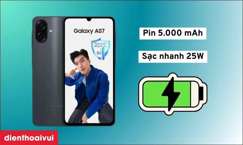 Pin 5.000 mAh, năng lượng dồi d&agrave;o cho cả ng&agrave;y d&agrave;i