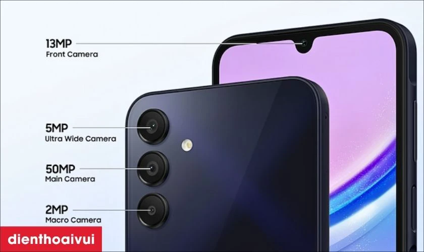 Camera Samsung Galaxy A15 8GB 128GB vượt trội, chất lượng sắc n&eacute;t