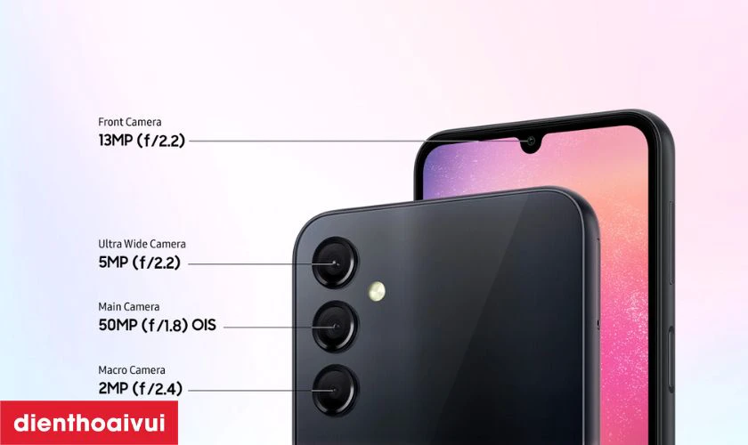Camera sau 50MP chống rung OIS cho ảnh r&otilde; n&eacute;t