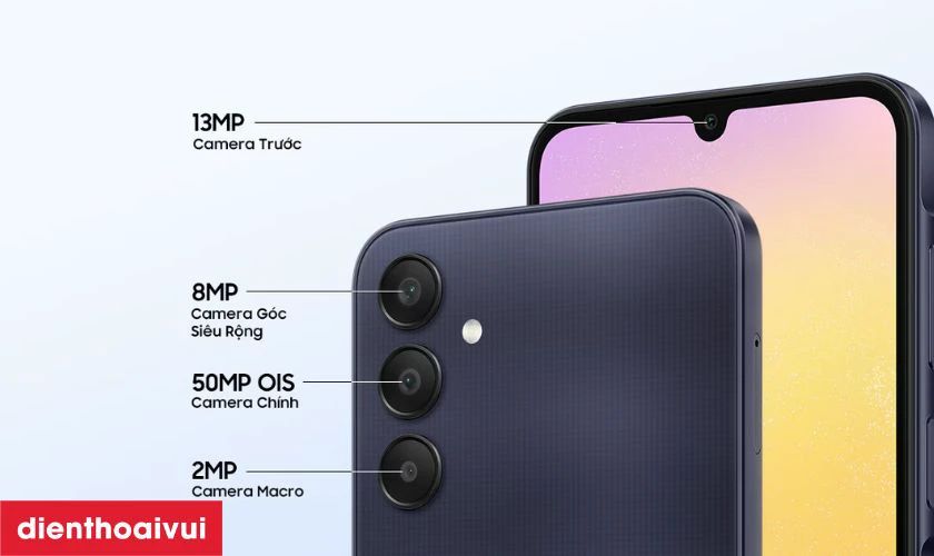 Camera ch&iacute;nh 50MP hỗ trợ chống rung OIS