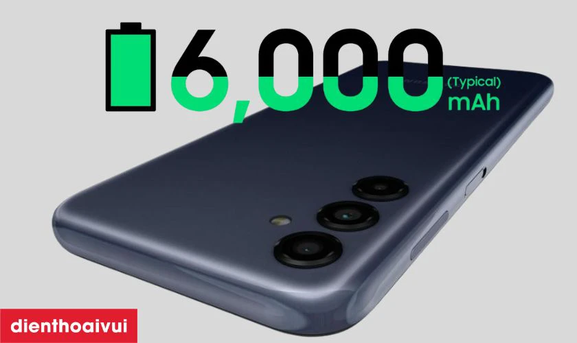 Trải nghiệm cả ng&agrave;y d&agrave;i với vi&ecirc;n pin 6000 mAh