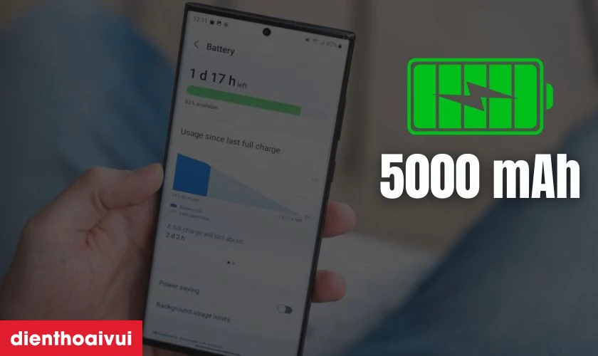 Pin 5.000mAh, sạc nhanh và chống nước IP68