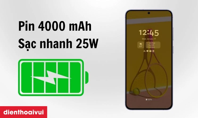 Pin 4000 mAh và sạc nhanh 25W