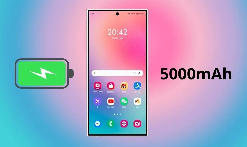 Pin trâu 5000mAh đi kèm sạc nhanh