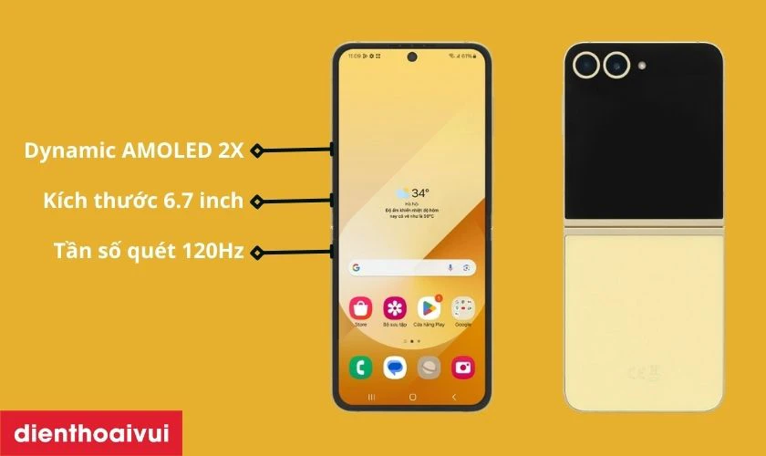 Samsung Galaxy Z Flip6 5G 512GB - Cũ đẹp c&oacute; m&agrave;n h&igrave;nh Dynamic AMOLED 2X