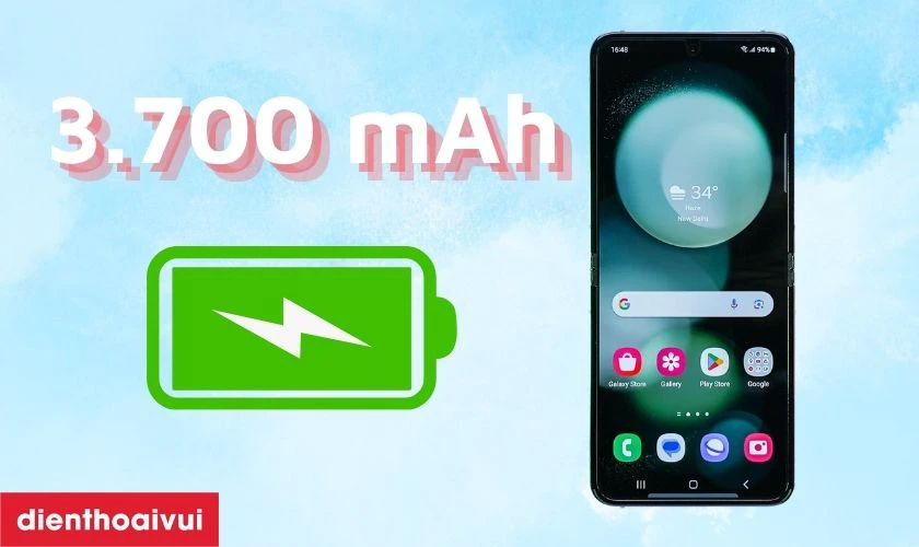 Vi&ecirc;n pin 3.700 mAh, hỗ trợ sạc nhanh cho thời gian sử dụng d&agrave;i
