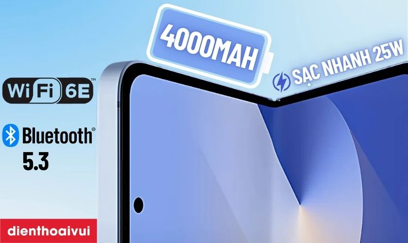 Samsung Galaxy Z Flip6 được trang bị vi&ecirc;n pin 4000mAh