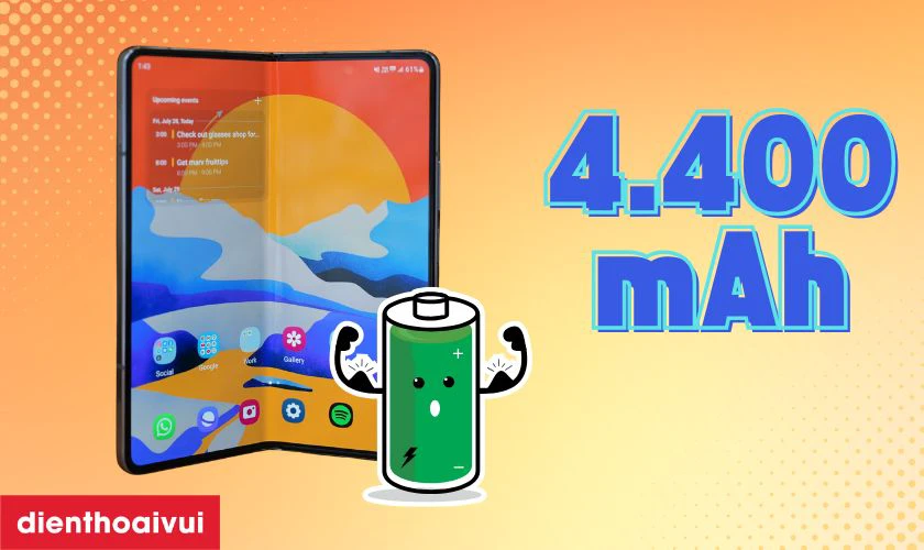 Pin 4.400 mAh đủ đ&aacute;p ứng nhu cầu