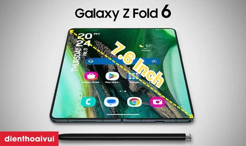 Samsung Galaxy Z Fold 6 5G 512GB - Cũ đẹp sở hữu m&agrave;n h&igrave;nh sắc n&eacute;t