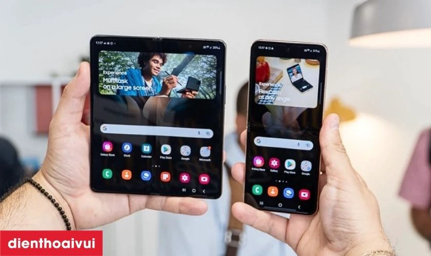 So s&aacute;nh Galaxy Z Fold5 cũ v&agrave; Galaxy Z Flip5 cũ