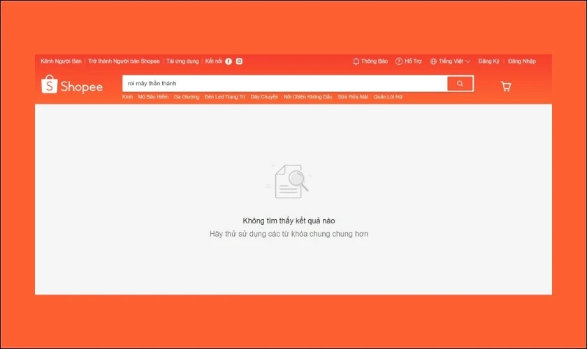 Shopee bị lỗi kh&ocirc;ng t&igrave;m kiếm được