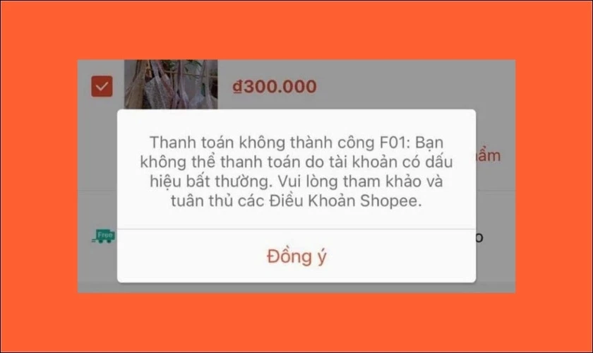 Mua h&agrave;ng kh&ocirc;ng thanh to&aacute;n được