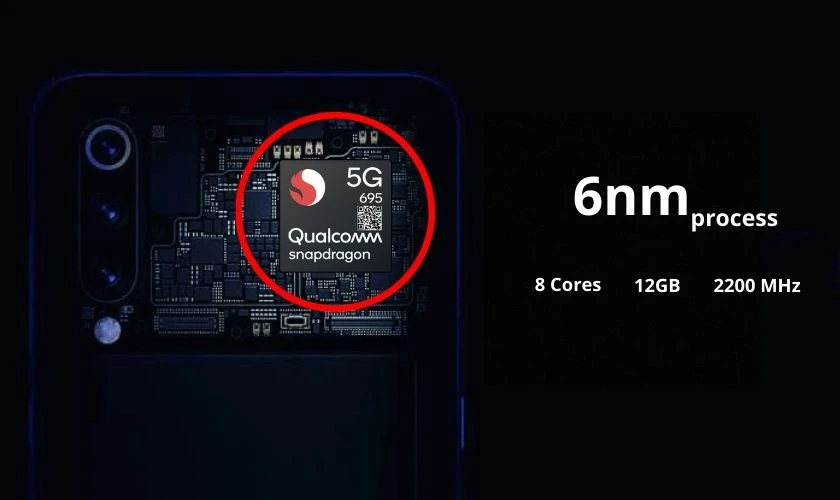 Snapdragon 695 sở hữu hiệu năng cao với 8 nhân tích hợp AI hiện đại