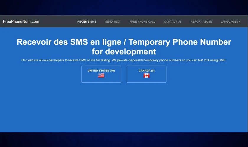 Website Free Phone Num tạo số điện thoại ảo