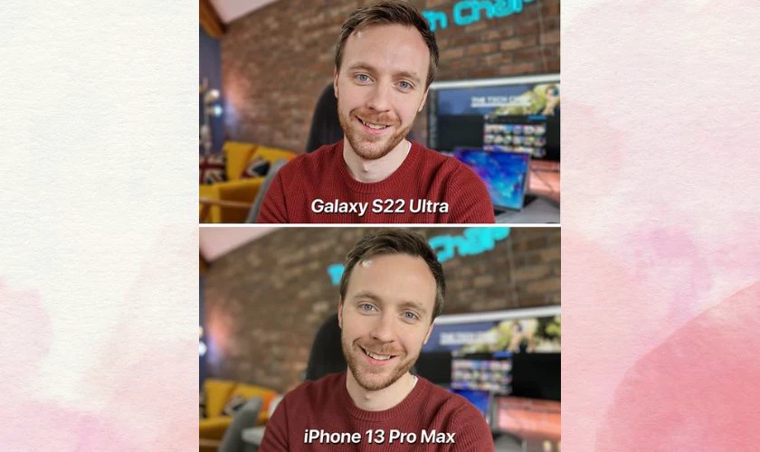 So sánh camera S22 Ultra và iPhone 13 Pro Max: Camera trước