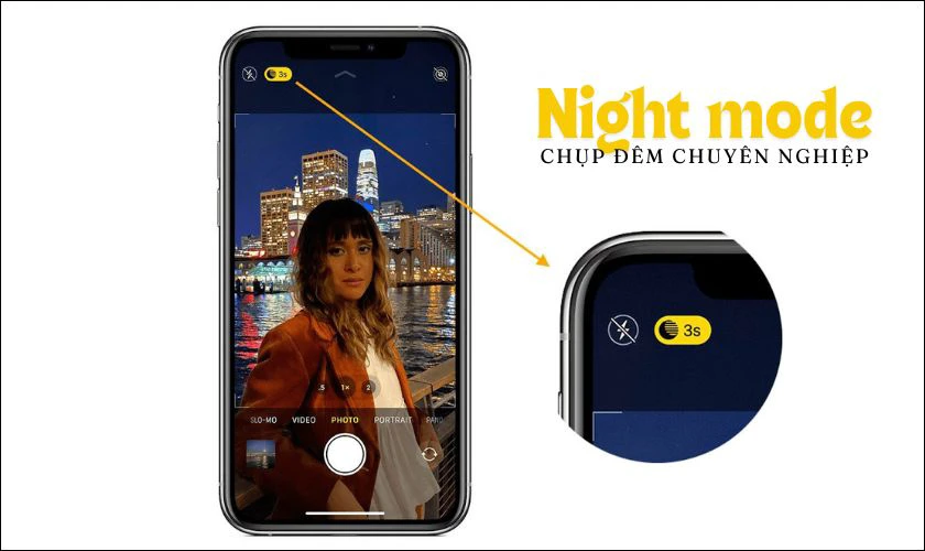 Camera iPhone 11 Pro Max được bổ sung thêm tính năng TrueDepth giúp cải thiện khả năng quay chụp